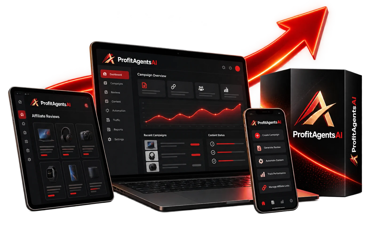 ProfitAgentsAI product and multi-device software mockup